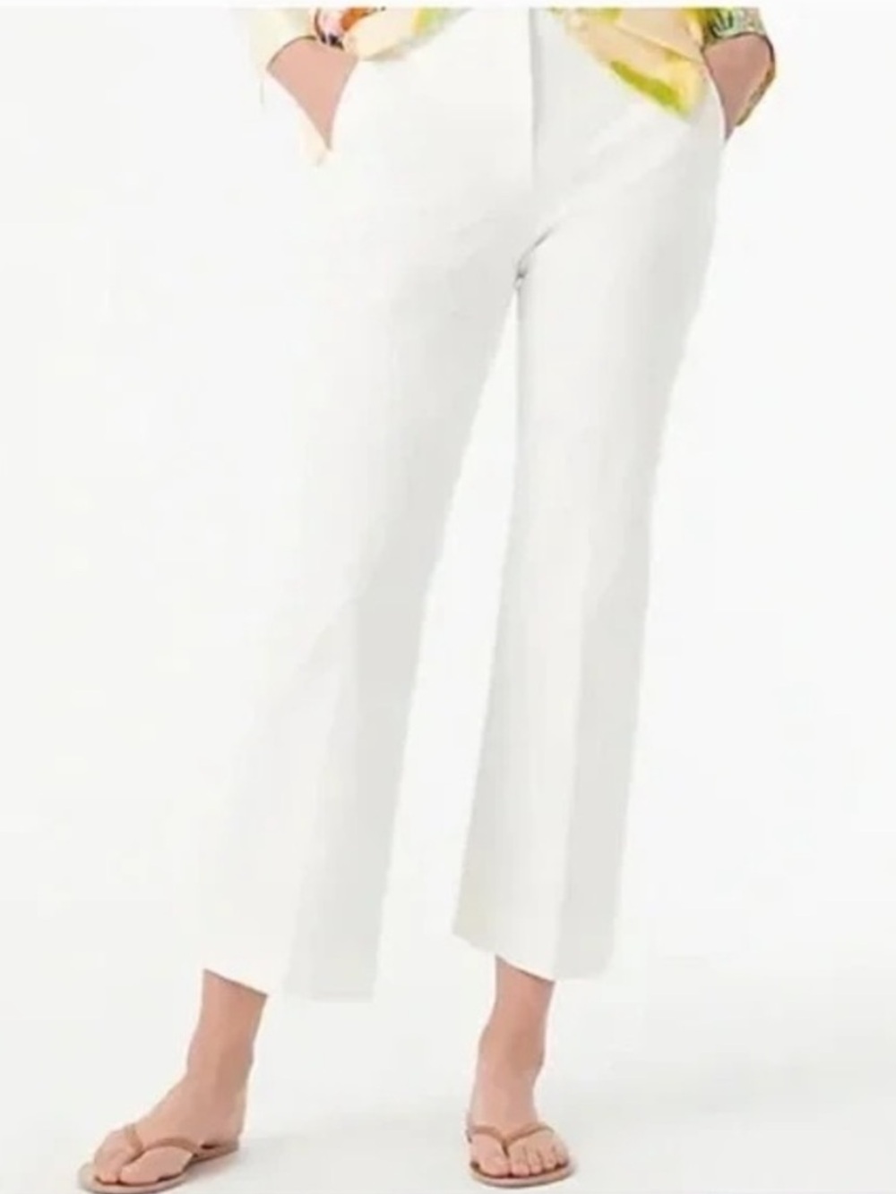 J CREW Hayden cropped pants in white Size 00 Xs
